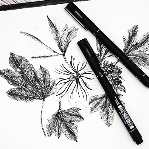 uni-ball Uni Pin Black Fineliner Art Pens. Premium Assorted Nib Sizes + One Gel Pen For Precise Sketch, Handwriting & Technical Drawing. Permanent Fade and Waterproof Super Ink. Set of 14 Pens