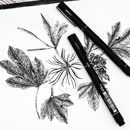 uni-ball Uni Pin Black Fineliner Art Pens. Premium Assorted Nib Sizes + One Gel Pen For Precise Sketch, Handwriting & Technical Drawing. Permanent Fade and Waterproof Super Ink. Set of 14 Pens
