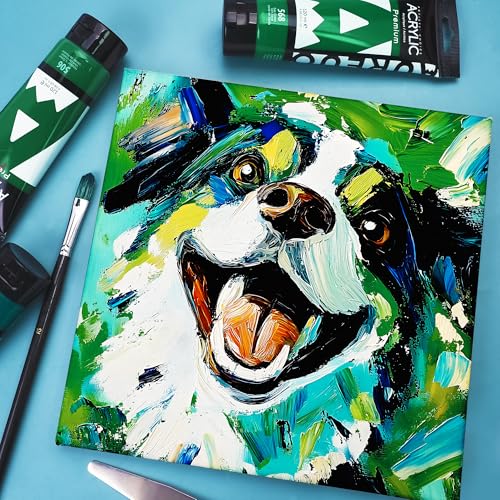 AUREUO Green Light Acrylic Paint, 4 Fl Oz / 120ml Single Tube, Rich Pigment Art Craft Paints for Canvas, Rock, Stone, Wood, Fabric, Art Supplies - color: Green Light, size: 4 Fl Oz (Pack of 1)