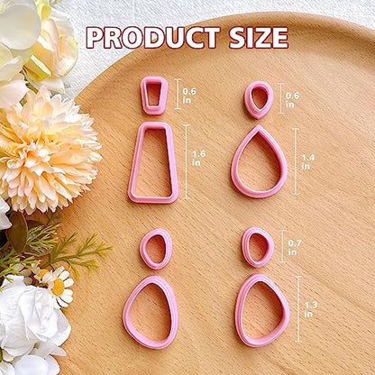 Keoker Polymer Clay Cutters, Clay Cutters for Polymer Clay Jewelry, Basic Polymer Clay Cutters, Clay Earrings Cutters. - color: A