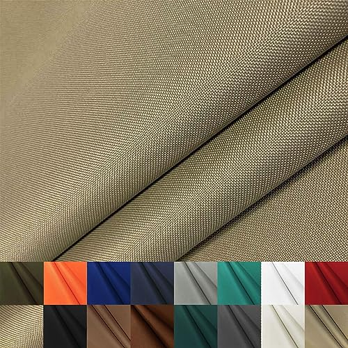 Foreate Waterproof Canvas Fabric by The Yard 600D Upholstery Fabric for Chairs 58" Wide Indoor Outdoor Water Resistant Canvas Polyester Material Sewing DIY Cloth, 5 Yards Khaki - color: Khaki, size: 5 Yards 58" x 180"