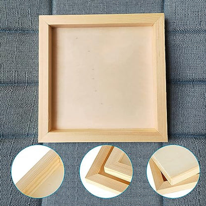 10 Pack Wood Board 8 x 8 inch Unfinished Wooden Canvas Board Square Wood Board Wooden Canvas Board Blank Wooden Canvas for Painting Painting Pouring Burning and DIY Craft Projects - size: 8inch