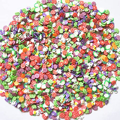 40g Mini Nail Art Fimo Slices Adults Nails Slices Art Design Supplies DIY Craft (Vegetables) - color: Vegetables