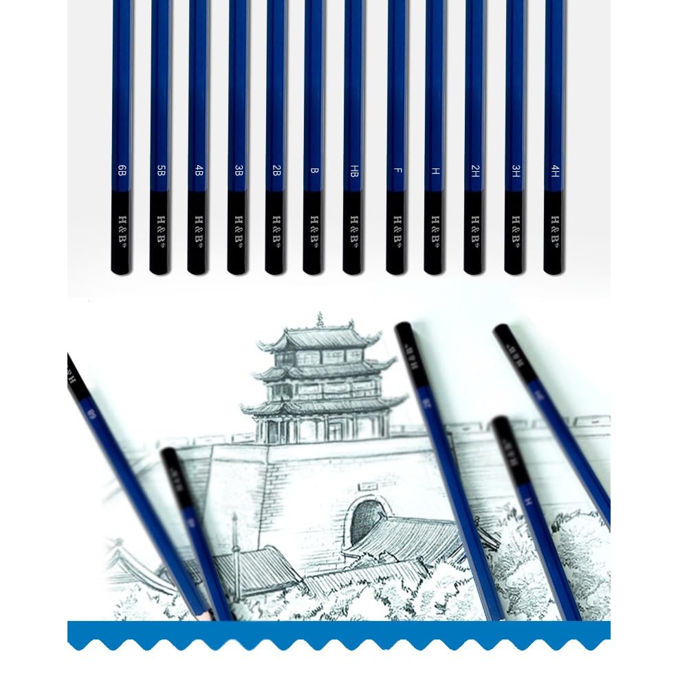 12 Iron Box Pencil Stationery Set Sketch