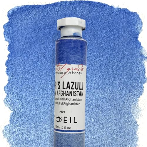 L'oeil (Genuine Minerals) Professional Artist Grade Extra Fine Handmade Watercolor 15ml Paint Tube, 0.5 Fl Oz, Natural Granulation, Rich Colour Luminosity, Lightfast Non-fading, Archival Quality (Lapis Lazuli from Afghanistan) - color: Lapis Lazuli from A