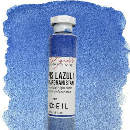 L'oeil (Genuine Minerals) Professional Artist Grade Extra Fine Handmade Watercolor 15ml Paint Tube, 0.5 Fl Oz, Natural Granulation, Rich Colour Luminosity, Lightfast Non-fading, Archival Quality (Lapis Lazuli from Afghanistan) - color: Lapis Lazuli from A