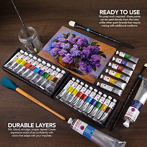 Daler Rowney Georgian Water Mixable Oil Paint Naples Yellow 37ml Tube - Art Paints for Canvas Paper and More - Oil Painting Supplies for Artists and Students - Artist Oil Paint for Any Skill Set