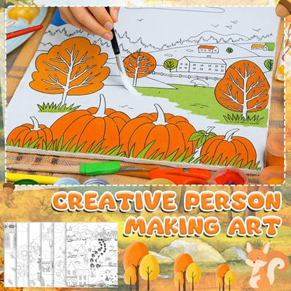 Sherr 20 Pcs Stretched Pre Drawn Canvas Afro Queen Black Art for Painting for Adults Outline Pre Drawn Stretched Cotton Canvas to Paint Party Set, 8 x 10'' (Autumn) - style: Autumn