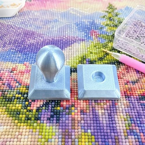 Diamond Art Painting Embossing Roller 3D Printing Diamond Art Painting Seal Press Diamond Art Painting Roller Tool Set for Multi-Color Square & Circular Drills (Sky Blue) - color: Sky Blue