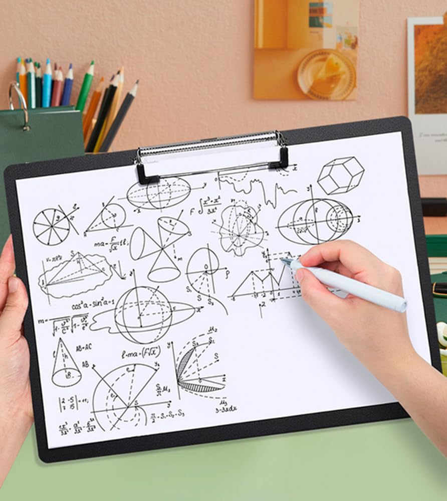 A4 Clipboard Black,Clip Boards Set of 8,Clip Board&Low Profile Clip,Letter Size Drawing Board Sketching Tool,12.5 x 9 Hanging File Folders Plastic Folder for Nurses,Students,Office (Horizontal) - style: Horizontal
