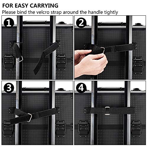mefeir 2 in 1 Rolling Makeup Train Case Professional Cosmetic trolley on Wheels Aluminum Nail Cart Cosmetic Suitcase for professional makeup artist, Luggage Lockable w/4 Removable Wheels (Black) - color: 2IN1 Black