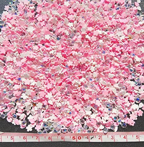 EHOPE Fake Sprinkles Resin Sprinkles Fake Candy Sprinkles Clay Sprinkles Polymer Sprinkles Polymer Clay Slices for Nail Art DIY Crafts Cake Phone Case(40G-Pink Cherry Blossoms+Zuan-23) - color: 23-Pink Cherry Blossoms+Zuan