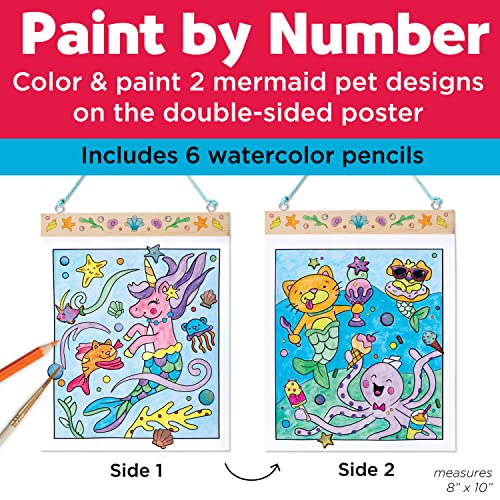Faber-Castell Paint by Number Mermaid Pets - Kids Watercolor Mermaid Craft (Ages 6+) - style: Mermaid Pets