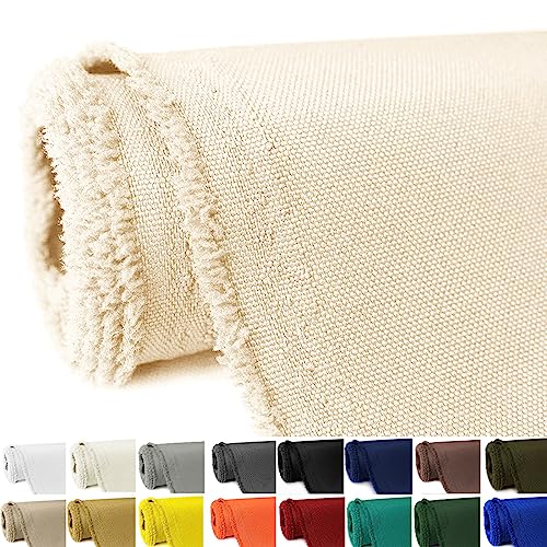 Waterproof Canvas Fabric by The Yard 58" W 600D Upholstery Polyester Material Indoor Outdoor Water Resistant Fabric for Chair Cushion Furniture Cover Sewing DIY Cloth, 1 Yard Pale Yellow - color: Pale Yellow, size: 1 Yard 36" x 58"