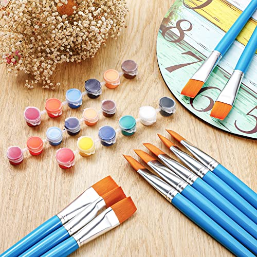 Zonon 30 Pieces Paint Brushes Bulk Small Flat Top Acrylic Oil Paint Brush for Artists Mini Touch up Crafts Detail Painting(1 Inch,Blue) - color: Blue, size: 1 Inch