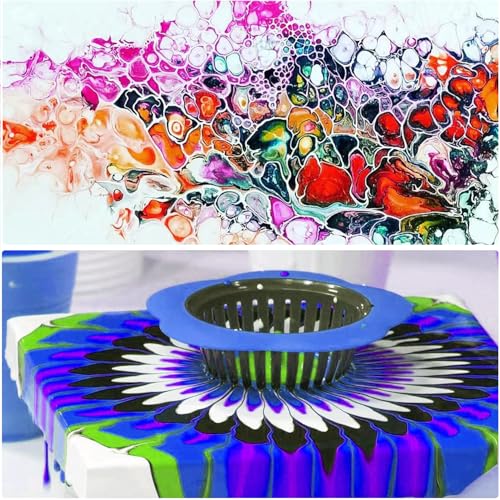 Allazone 7 PCS Acrylic Pouring Strainers Set, Plastic Silicone Paint Pouring Strainers, Flower Acrylic Paint Strainers, Painting Pouring Supplies and Creating Unique Patterns and Designs - color: 5