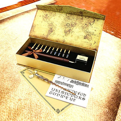 Calligraphy Pen Set - 15-Piece Kit - Glass Pen - 11 Nib & 1 Ink Set