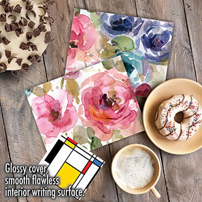 The Best Card Company - 10 Boxed Note Cards with Flowers - Blank Assorted Floral Notecards Bulk (4 x 5.12 Inch) - Lush Blooms M6591OCB - style: Lush Blooms