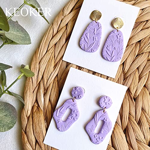 Keoker Polymer Clay Texture Sheets, Clay Texture Mat for Making Earrings Jewerly, Polymer Clay Earrings Tools (All-3 pcs) - color: All-3 pcs