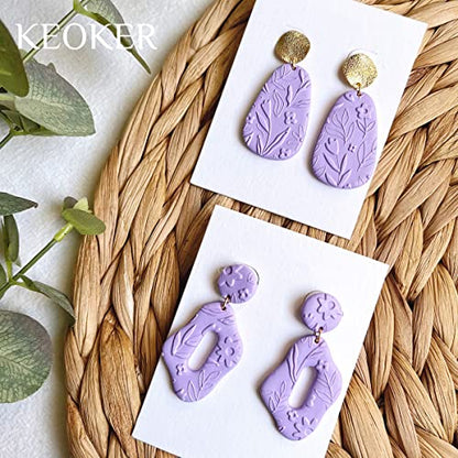 Keoker Polymer Clay Texture Sheets, Clay Texture Mat for Making Earrings Jewerly, Polymer Clay Earrings Tools (Floral A) - color: Floral A