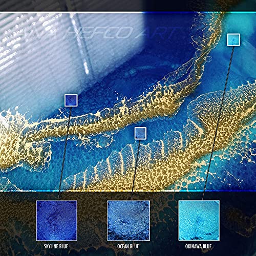 Eye Candy Pigments Premium Blue Mica Powder - Ocean Blue (50gr) - for Epoxy, Resin, Soap, Paint, Woodworking, Acrylic Pouring, Bath Bombs, Fishing Lures - DIY Arts and Crafts Additive - color: Ocean Blue