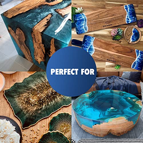 Shabebe Deep Pour Epoxy Resin 4.5 Gallon, 2 to 4 Inch Depth Clear Epoxy Resin Kit, Bubble Free, Low Odor 2:1 Casting for Table Top, Countertop, River Table, Wood Filler, Bar Top - size: 4.5 Gallon