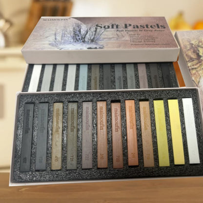 12-Pack Earth Tone Square Soft Pastels Water-Soluble Blendable Artist Drawing Pastels Set for Artists & Hobbyists Drawing, Painting & Sketching (Brown) - color: Brown