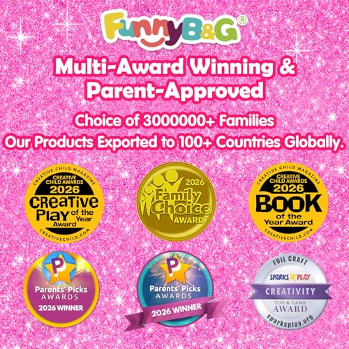 FUNNYB&G Foil Art Craft Kit for Girls 4-10 Years Old: Mess-Free & No-Glue, Create 16 Sparkly Princess Unicorn Pictures – Perfect Travel Toy & Birthday Gift for Kids (Princess) - style: Princess