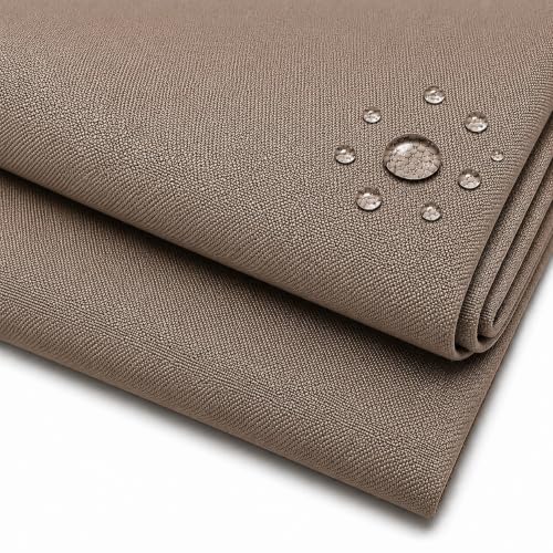 600 Denier 60" Wide Waterproof, Water Repellant Canvas Fabric for Indoor/Outdoor Projects, Upholstery, Home Decor - Sold by the Yard - color: Taupe, size: 1 Yard