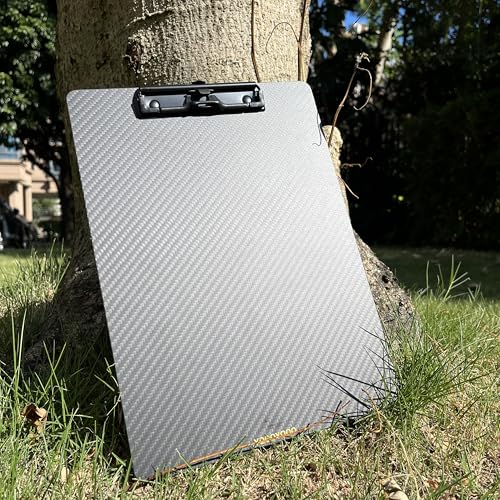 9.4 * 12.6 * 0.06inch Carbon Fiber clipboard,Ultra Hard&Weight Light&Portable,Strong Black Low Profile Clip with Hook&Pen Holder,Letter/A4 Size Writing Board,Classic 3k Twill - color: Black Clip, size: 9.4*12.6*0.06inch+1Clip