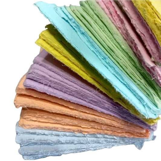 Deckle Papers® Handmade Paper Card Stock Square Sheets for Envelope Making, Calligraphy, Scrapbooking, Wedding Invitation, Origami, Menu Cards, Drawing, Watercolor, Size-7x7 Pack of-50-Multicolor - color: Multicolor, size: 7x7"