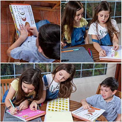 Activity Book for Girls and Boys - Premium Case Includes Large 60-page - 420 Stickers, Rainbow Scratch Papers, Reusable Stickers, Coloring Pencils, Numbers and Letters Stencil - Educational Toys Gift - color: Activity Book
