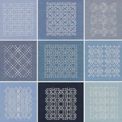 12 Sheets Sashiko Painting Stencils, 12 Styles Geometric Sashiko Pattern Quilting Drawing Templates Reusable Border Stencil for Sewing Embroidery Scrapbooking DIY Ornaments - style: Geometric