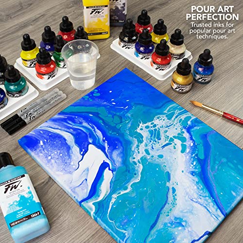 Daler-Rowney FW Acrylic Artists Ink, 180ml/6oz Plastic Bottle, Scarlet (D160181567)