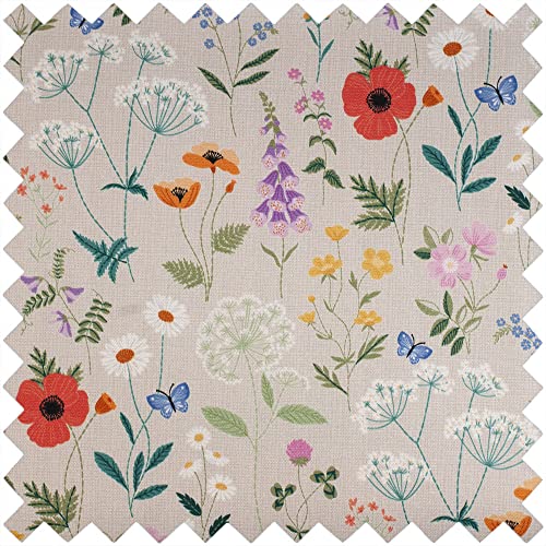 Hobby Gift Medium Sewing Box Organiser, Fabric Covered Storage Box with Handle, Internal Tray, Pin Cushion and Pocket for Sewing, Quilting and Knitting Supplies - color: Wild Flower