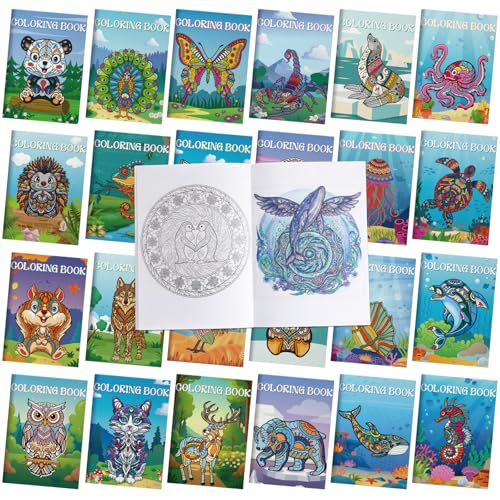 Liliful 24 pcs Undersea Mandala Coloring Book Bulk Intricate Marine Life & Mandala Design Coloring Books, Ideal for Party Favors, Goodie Bag Fillers & Creative Gifts - style: Undersea Mandala