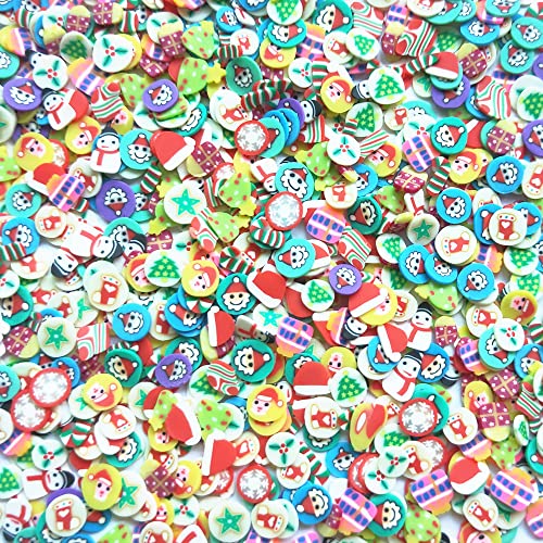 40g Mini Christmas Fimo Polymer Slices Adults Nails Slices Art Design Supplies DIY Craft (Christmas) - color: Christmas