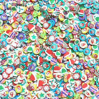 40g Mini Christmas Fimo Polymer Slices Adults Nails Slices Art Design Supplies DIY Craft (Christmas) - color: Christmas