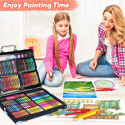 Soucolor 183-Pack Cute Preppy Stuff School Office Teacher Supplies: 48 ct Crayons, 24 Oil Pastels, 24 Drawing Pencils, Art Markers, Watercolor Cakes, Sketch Papers, Classroom Must Have, Stocking Stuff - style: Spaceship