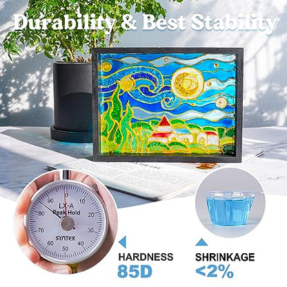 Bundle Set of UV Resin Kit with UV Light and Neon Pigment Powder