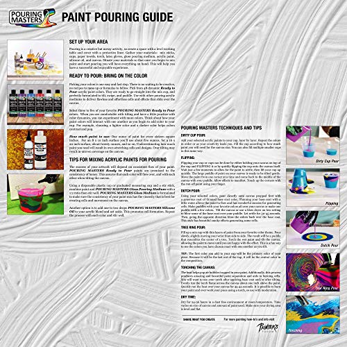 Pouring Masters 16-Color Ready-to-Pour Acrylic Pouring Paint Set, with Silicone Oil & Gloss Medium, 8oz Bottles for Canvas & Crafts - size: 16 Count (Pack of 1)