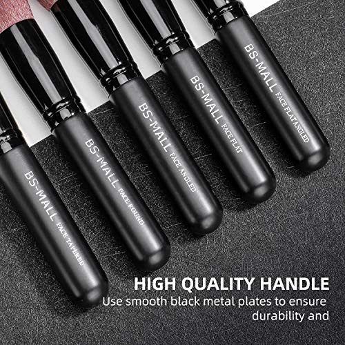 Makeup Brushes BS-MALL Premium Synthetic Foundation Powder Concealers Eye Shadows Makeup 14 Pcs Brush Set, Rose Golden, with Case (Black) - color: Black