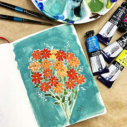 Daler-Rowney Aquafine Gouache Paint Introductory Set of 12 Colours x 15ml Tubes, Ideal for Beginner Artists & Students, Water-Based Paint for Canvas and Paper, Opaque Watercolours