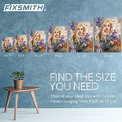 FIXSMITH Canvas Boards for Painting 5x7 Inch, Super Value 12 Pack White Blank Canvas Panels, 100% Cotton Primed, Painting Art Supplies for Professionals, Hobby Painters, Students & Kids - size: 5"×7"