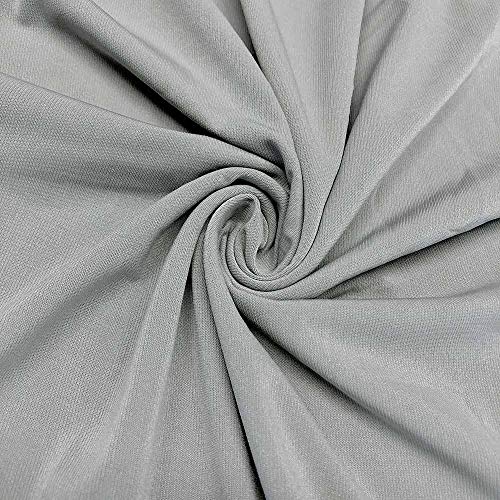 ITY Jersey Fabric | Spandex Knit | 2-Way Stretch | 95% Poly, 5% Spandex | Anti-Wrinkle, Breathable | 60" Wide | by The Yard | Apparel, Event Decor, Drapery (Light Grey, 1 Yard) - color: Light Grey, size: 1 Yard