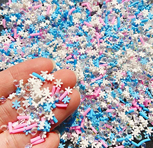 EHOPE Fake Sprinkles Fake Christmas Sprinkles Fake Candy Sprinkles Clay Sprinkles Polymer Sprinkles Polymer Clay Slices for Nail Art DIY Crafts Cake Phone(40G-Sugar granules+Snowflake-21) - color: 21-Sugar granules+Snowflake