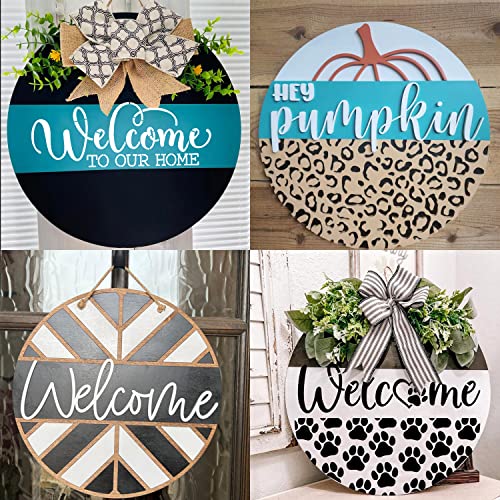 Welcome Stencils for Painting on Wood Welcome Stencil for Wood Sign 12" Reusable Templates Brick/Leopard Print/Herribone/Cow Print Pattern Stencil - style: Daily 12p