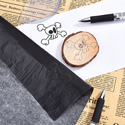 Hotop 100 Sheets Carbon Transfer Paper, Black Tracing Paper for Wood, Paper, Canvas and Other Art Surfaces (8.5 x 11 Inch) - size: 8.5 x 11 Inch