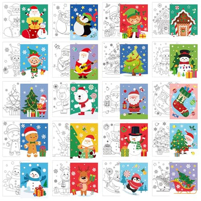 Sherr 20 Pcs Stretched Pre Drawn Canvas Afro Queen Black Art for Painting for Adults Outline Pre Drawn Stretched Cotton Canvas to Paint Party Set, 8 x 10''(Holiday) - style: Holiday