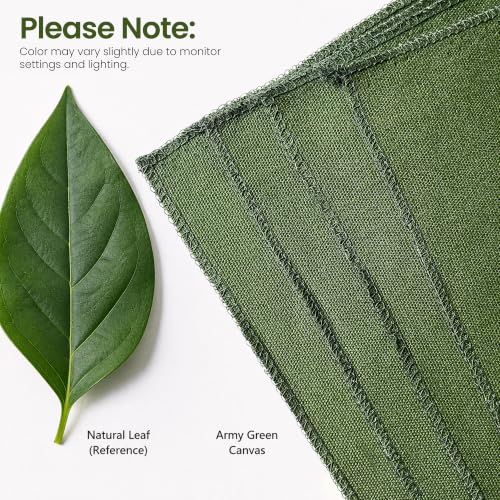 Wildarms 100% Cotton Canvas Fabric by The Yard - 59" Wide 12oz Heavy Duty Natural Duck Canvas for Sewing DIY, Tote Bags, Upholstery & Embroidery (Army Green, Cut by the Yard - color: Army Green, size: 1-Yard Pre-Cut (Non-Continuous)
